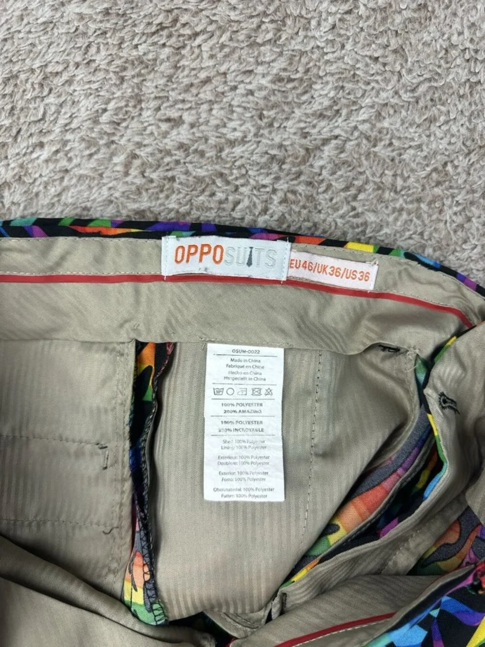 OppoSuits Wild Rainbow Summer Suit 2 Piece Set NO TIE Mens 36